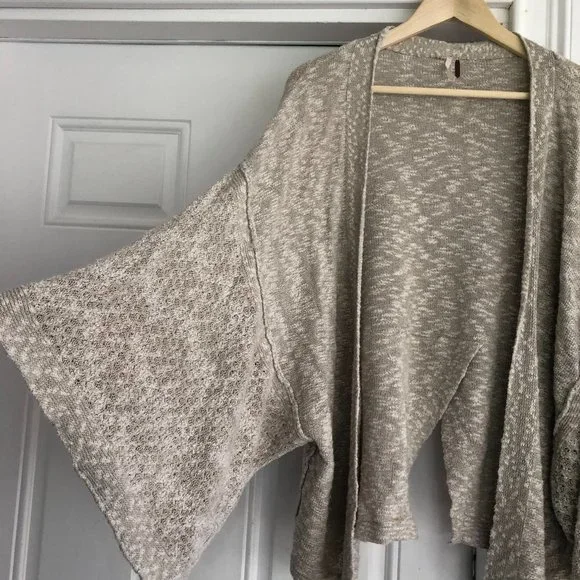 Free People Cardigan Sweater Open Front Kimono Slv - Picture 2 of 5